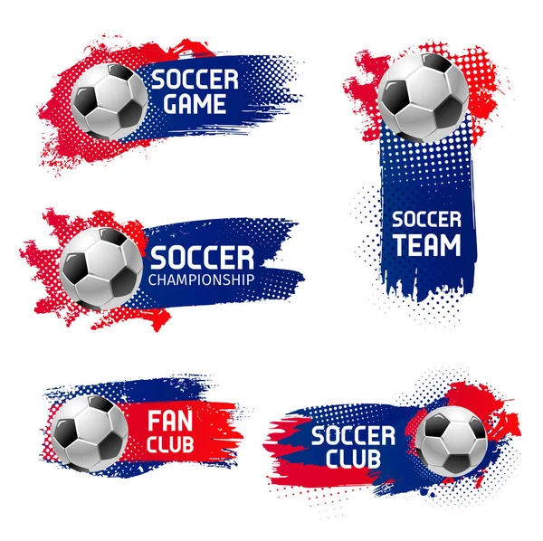 Vector fútbol fútbol deporte emblemas del juego — Vector de stock