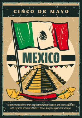 Mexican holiday Cinco de Mayo vector sketch poster