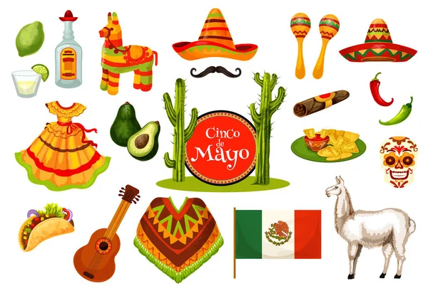 Cinco de Mayo mexicain fête fête icône design — Image vectorielle