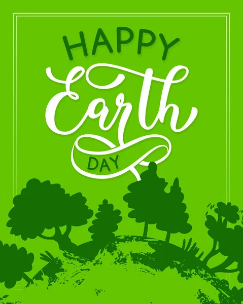 Vector Happy Earth Day green ecology greeting card — Stock Vector