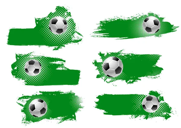 ベクトル サッカーやサッカー ボール緑背景 — ストックベクタ