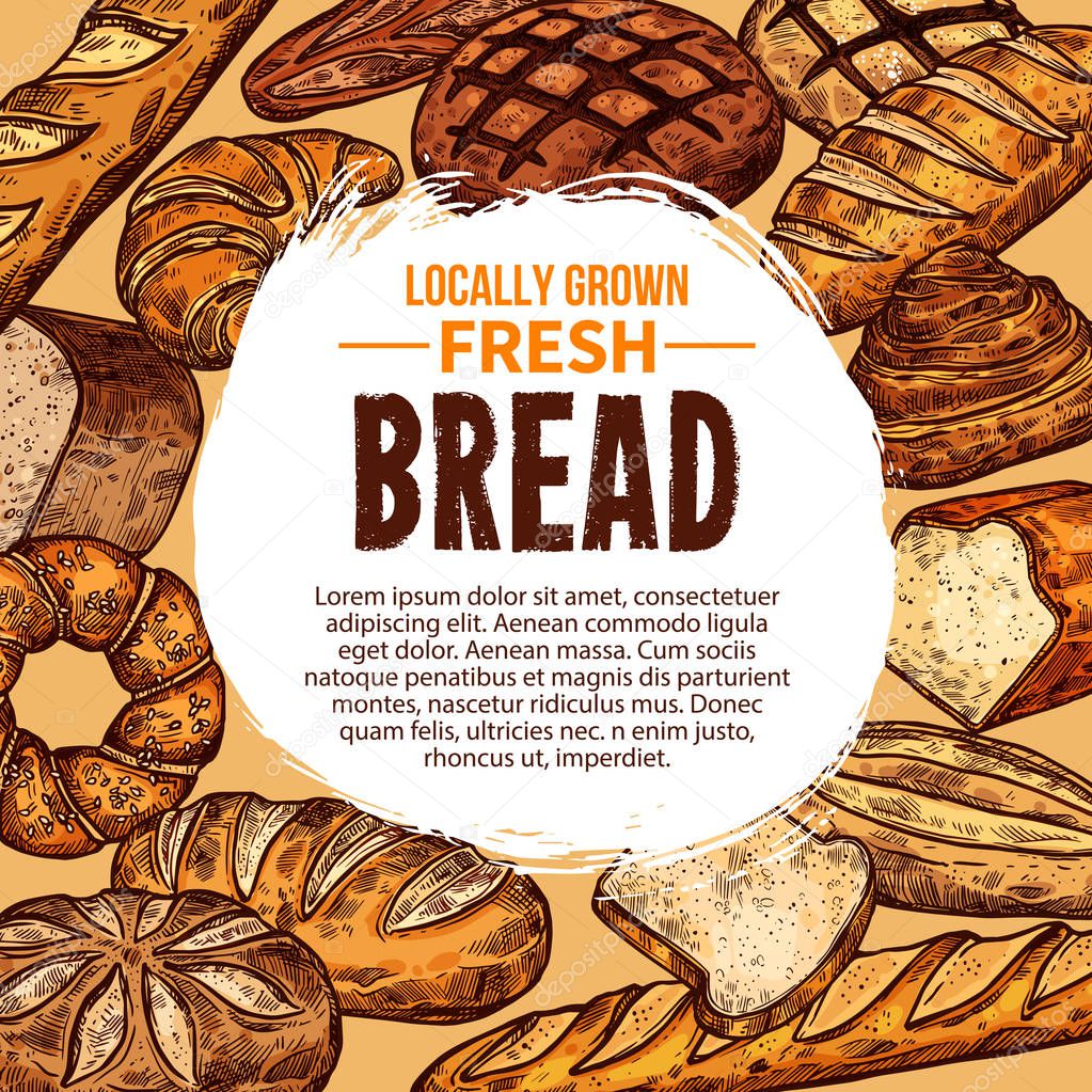 Vector poster with fresh bread