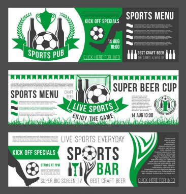 Vektör Futbol Spor Futbol pub menü afiş bar