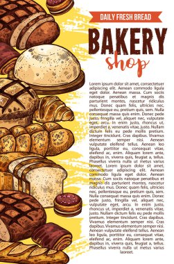 Vektör çizim Pastane Dükkanı ekmek poster