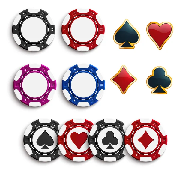 Wektor kasyno poker chips ikony — Wektor stockowy