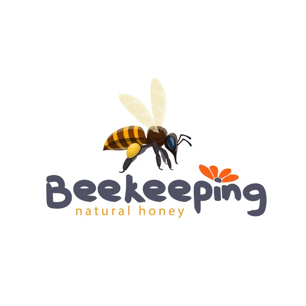 Honey bee vector pictogram voor producten van de bijenteelt — Stockvector