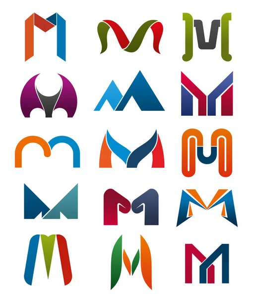 M letter vector icons template company brand name — Stock Vector