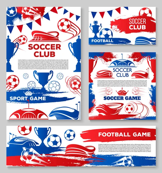 Affiches des clubs de football de l'équipe de football vectoriel — Image vectorielle