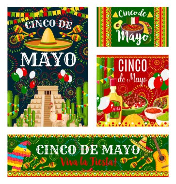 Cinco de Mayo mexican holiday invitation banner