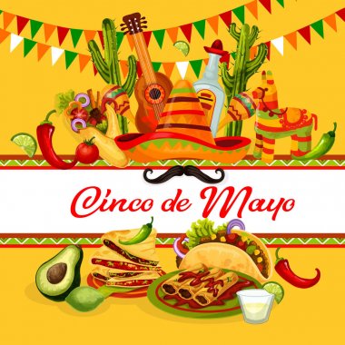 Cinco de Mayo Meksika tatil tebrik kartı tasarımı