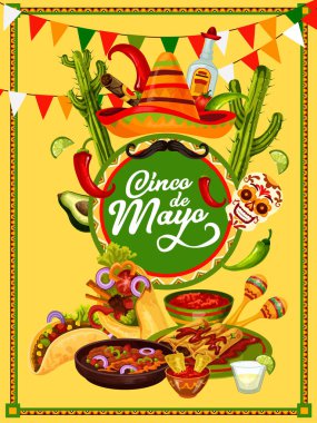 Cinco de Mayo fiesta party food and drink banner