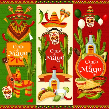 Cinco de Mayo banner için Meksika Partisi Davetiyesi