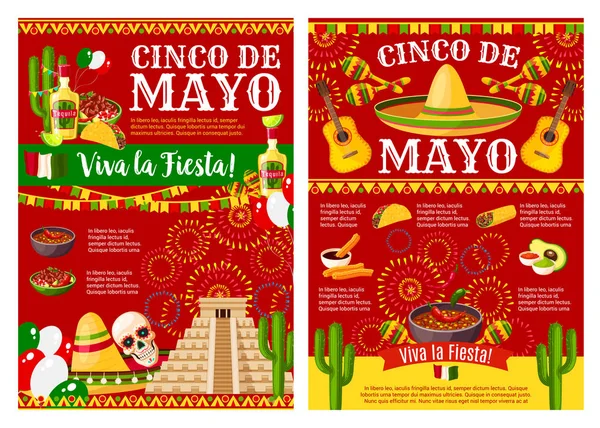 Cinco de Mayo banner for mexican holiday party — Stock Vector