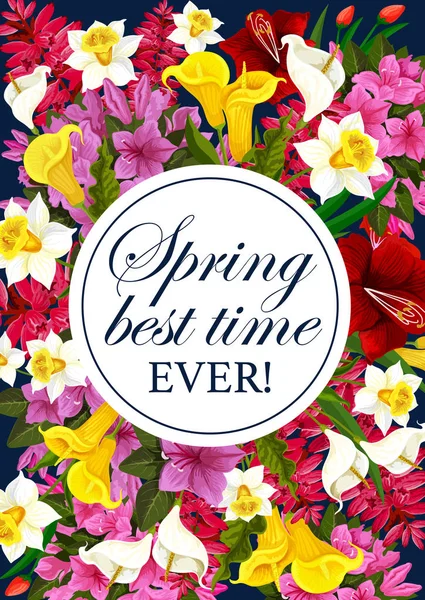 Векторний весняний весняний квітковий вітальний плакат — стоковий вектор