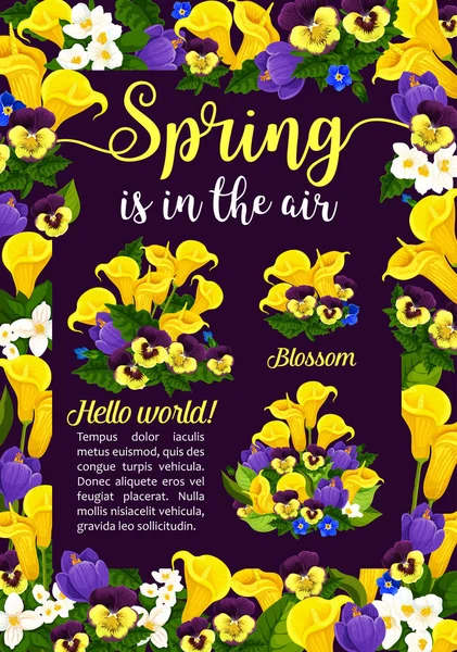 Весняна квітка вітальна листівка для весняного свята — стоковий вектор
