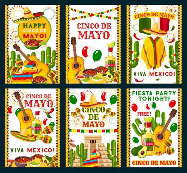 Cinco de Mayo Meksika vektör tebrik kartları