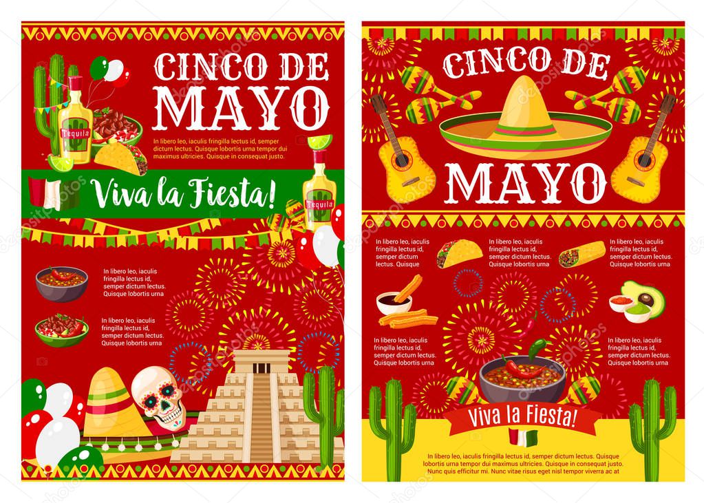 Cinco de Mayo banner for mexican holiday party
