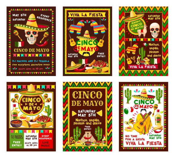 Diseño de banner de fiesta mexicana Cinco de Mayo — Archivo Imágenes Vectoriales