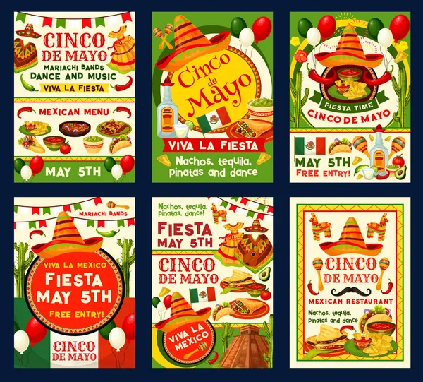 Cinco de Mayo festa festa convite banner — Vetor de Stock