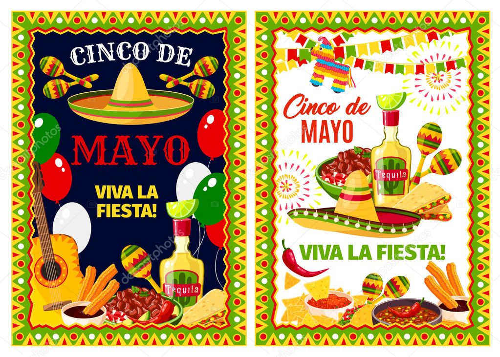 Mexican Cinco de Mayo holiday greeting banner