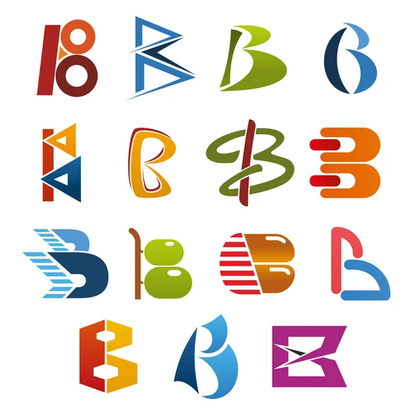 Bokstaven B ikonen för abstrakta verksamhet identitet teckensnitt — Stock vektor