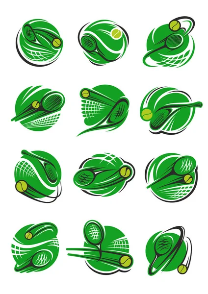 Icono de pelota de tenis para club deportivo y torneo — Vector de stock