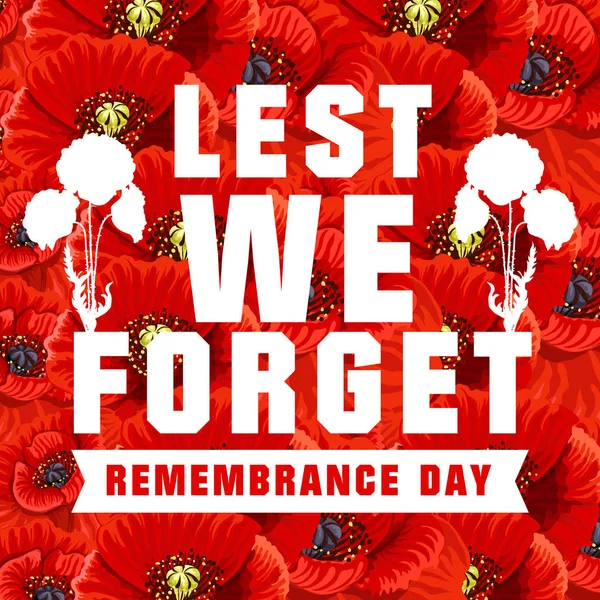 Poster for World Remembrance Day — Stock Vector