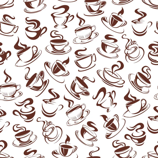 Векторні чашки кави візерунок безшовний фон — стоковий вектор