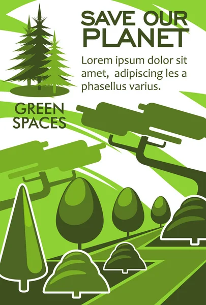 지구와 자연 자원을 에코 배너 디자인 저장 — 스톡 벡터