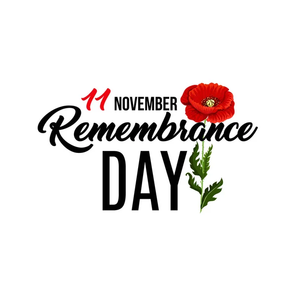Poster for Remembrance day — Stock Vector