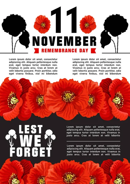 World Remembrance day vector banner — Stock Vector