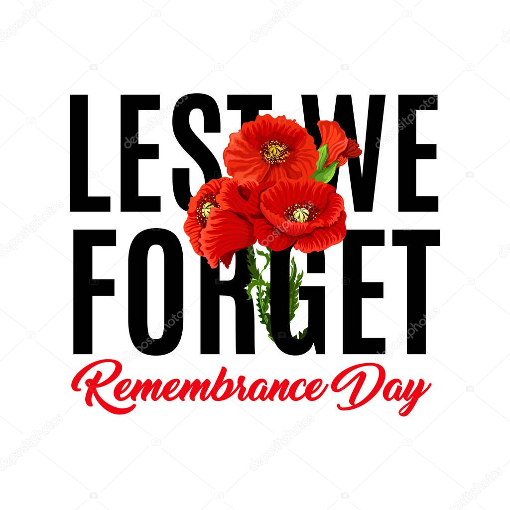 Remembrance day vector poppy icons