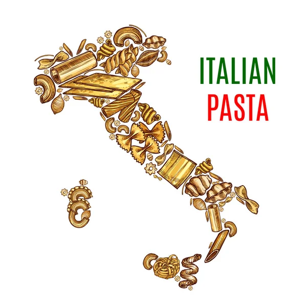 Vektor italienische Karte Pasta Skizze Poster — Stockvektor