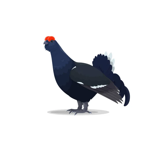 Capercaillie blackcock vetor plana pássaro selvagem ícone — Vetor de Stock