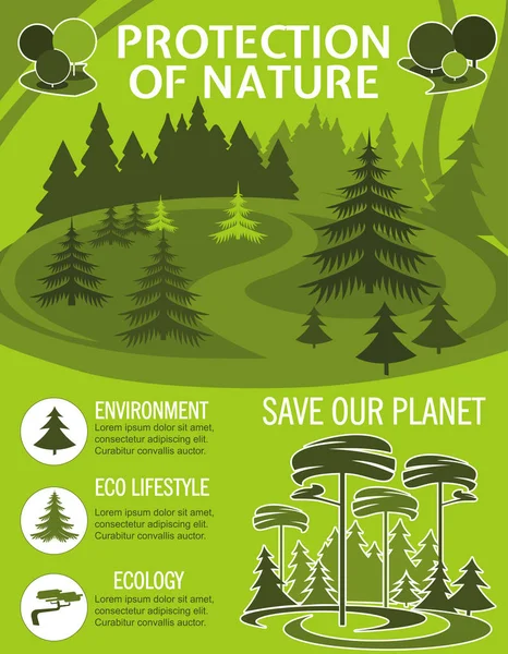 생태 자연 보호에 대 한 행성 포스터를 저장 — 스톡 벡터