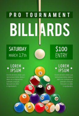 Bilardo ve havuzu spor oyun için Bilardo poster