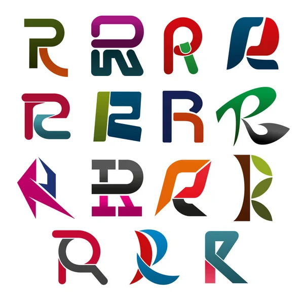 R brevikonen för företagsidentitet font design — Stock vektor