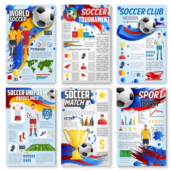 Fotbalové sportovní hra infografika s fotbalové utkání — Stockový vektor
