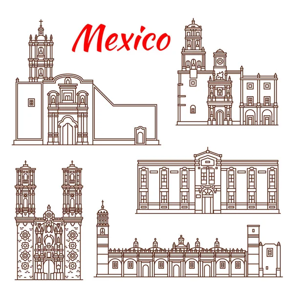 Icono de referencia de viajes mexicanos para el diseño turístico — Archivo Imágenes Vectoriales