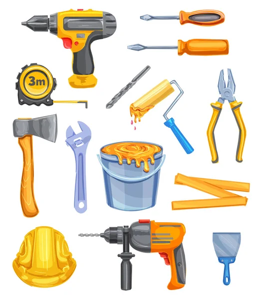 Reparera verktyg och utrustning akvarell ikon design — Stock vektor