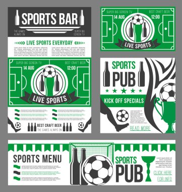 Futbol Spor pub afiş futbol topu ve bira