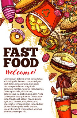Paket servisi olan restoran menü ile fast food Restoran banner