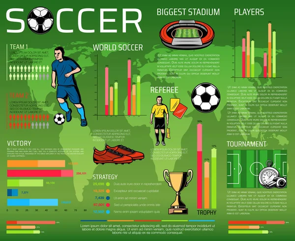 Voetbal of de voetbal sport concurrentie infographic — Stockvector