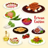 Картина, постер, плакат, фотообои "korean food icon with dishes of asian cuisine", артикул 194223334
