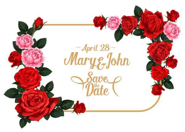 Αποθηκεύστε το πρότυπο κάρτας ημερομηνία γάμου πρόσκληση — Διανυσματικό Αρχείο