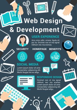 Vektör web tasarım teknoloji poster
