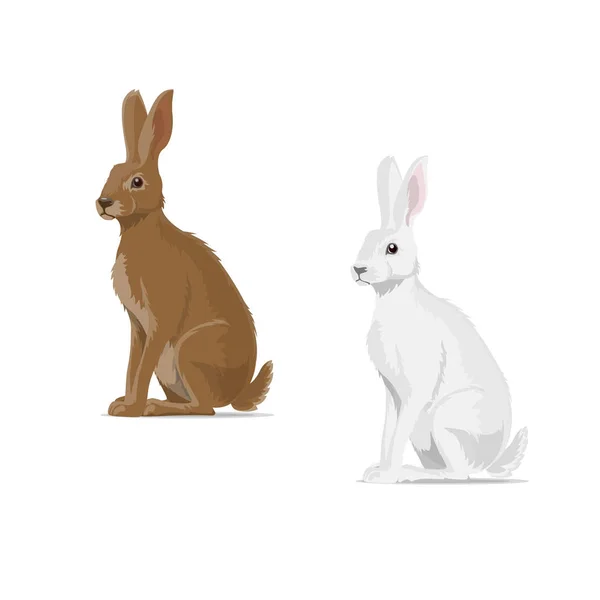 Liebre de conejo vector animal icono plano — Archivo Imágenes Vectoriales