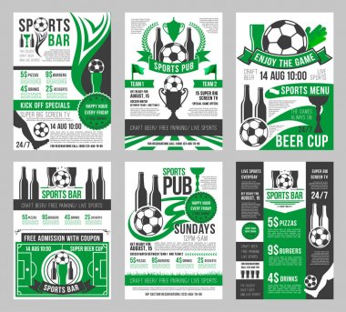 Vektör Futbol Spor Futbol pub menü posterler bar
