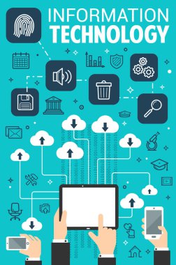 Bilgi teknoloji web Internet vektör poster