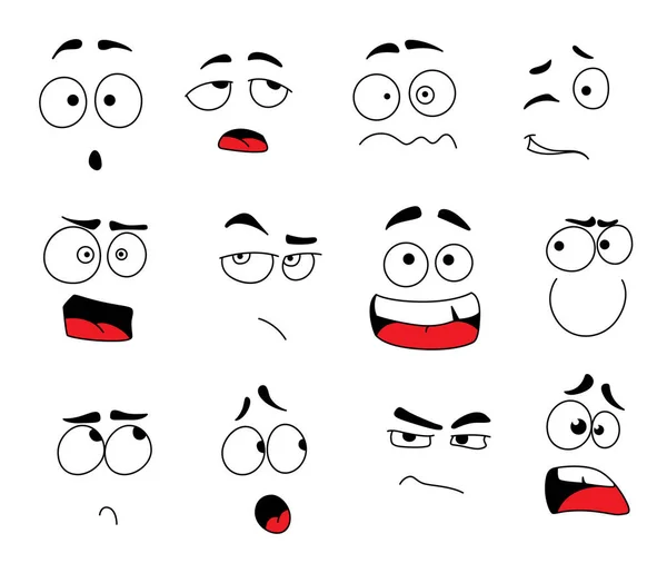 Emoticones de sonrisa vectorial o emoji caras iconos conjunto — Vector de stock